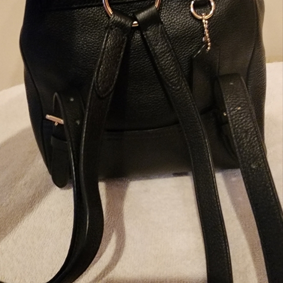 Like New Coach Black Leather Backpack 9x9 - Picture 5 of 8